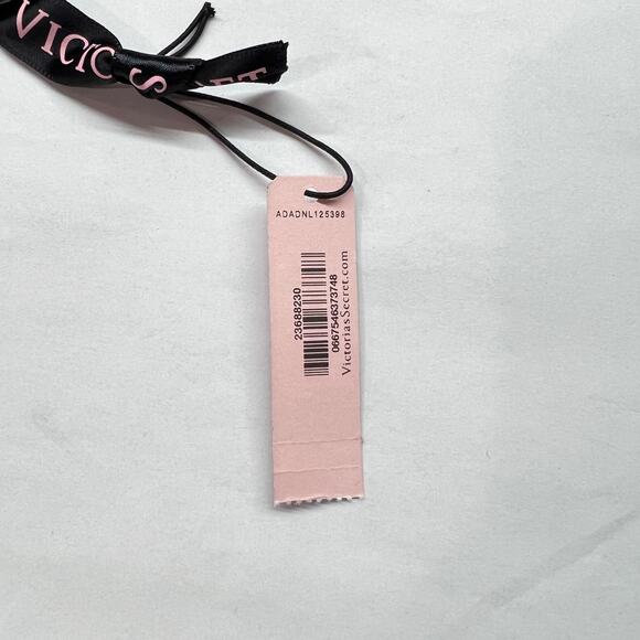 VICTORIAS SECRET Lingerie Sheer Black Pink Heart Drawstring Bag Pouch X2 NEW - Picture 9 of 9